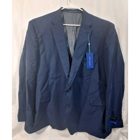 Giles & jasper Wool Stretch Modern Fit Navy Blue Style 121212 DAS 56R/52W